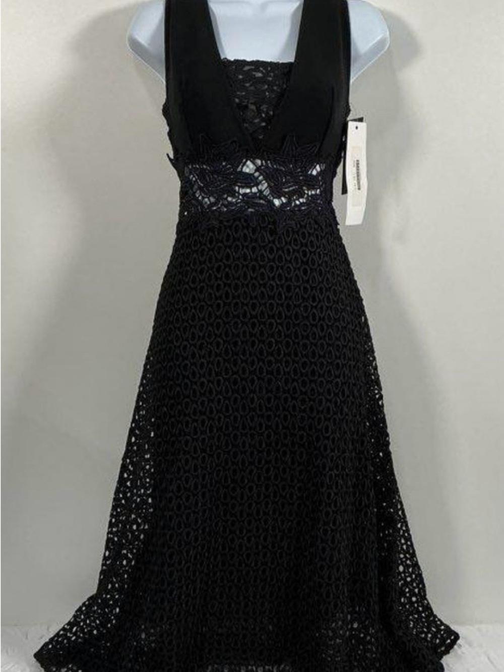 Pinko Black Lace-Overlay Midi Dress - Picture 10 of 10